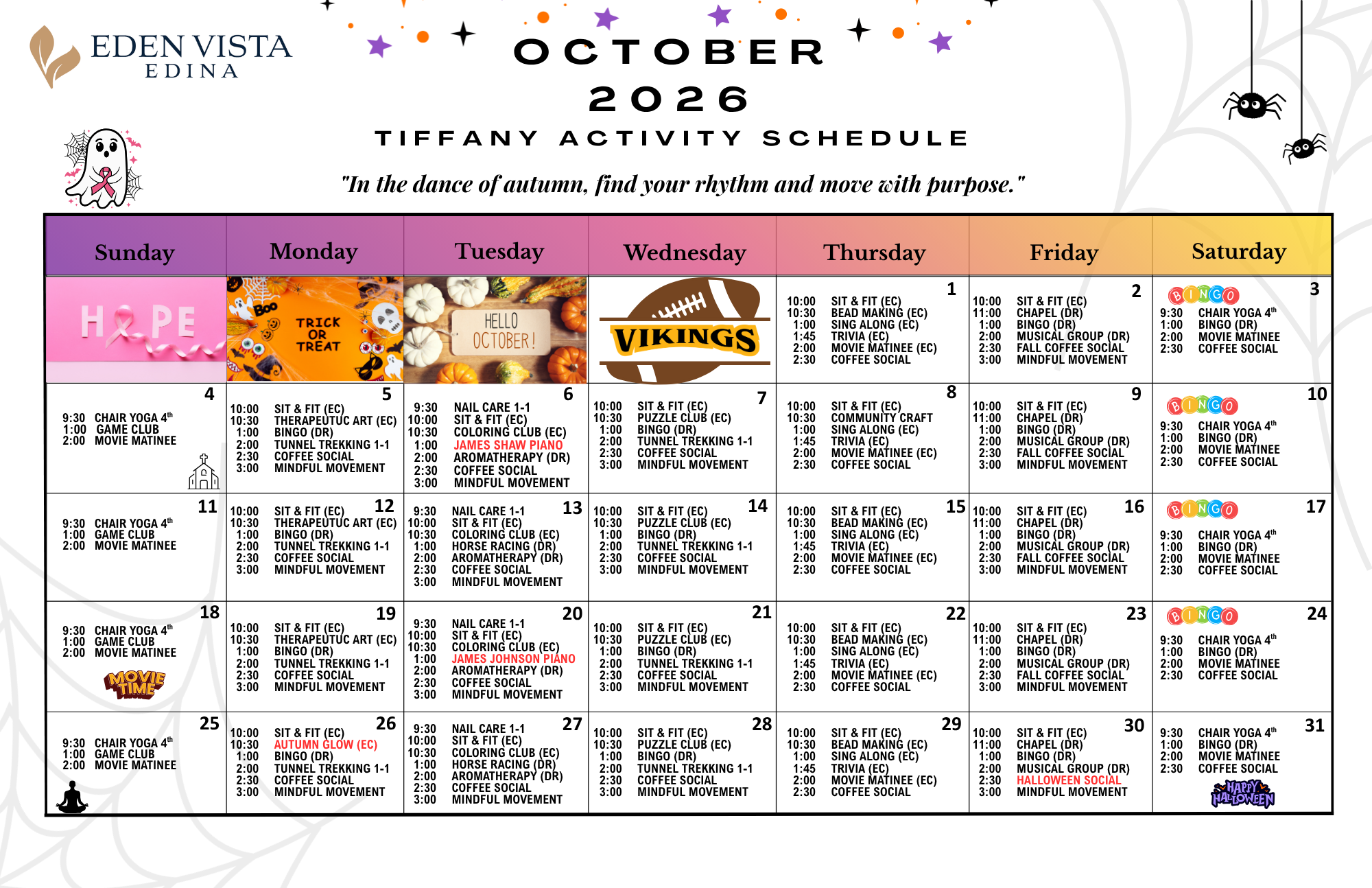 November 2025 Events calendar